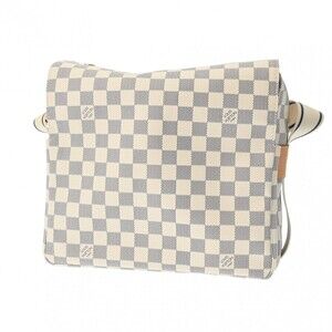 Louis Vuitton White Shoulder Naviglio Canvas Bag Azur Damier